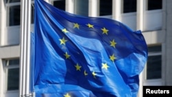 Flamuri i Bashkimit Evropian. Fotografi ilustruese.