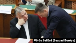 Orbán Viktor és Rogán Antal az Országgyűlésben 2024. április 10-én