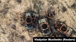 Знищені російські танки на Донеччині, архівне фото