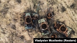 Знищені російські танки на Донеччині, архівне фото