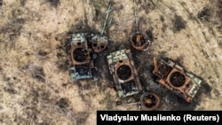 Знищені російські танки на Донеччині, архівне фото