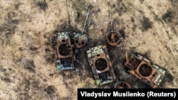 Знищені російські танки на Донеччині, архівне фото