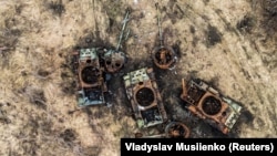 Знищені російські танки на Донеччині, архівне фото