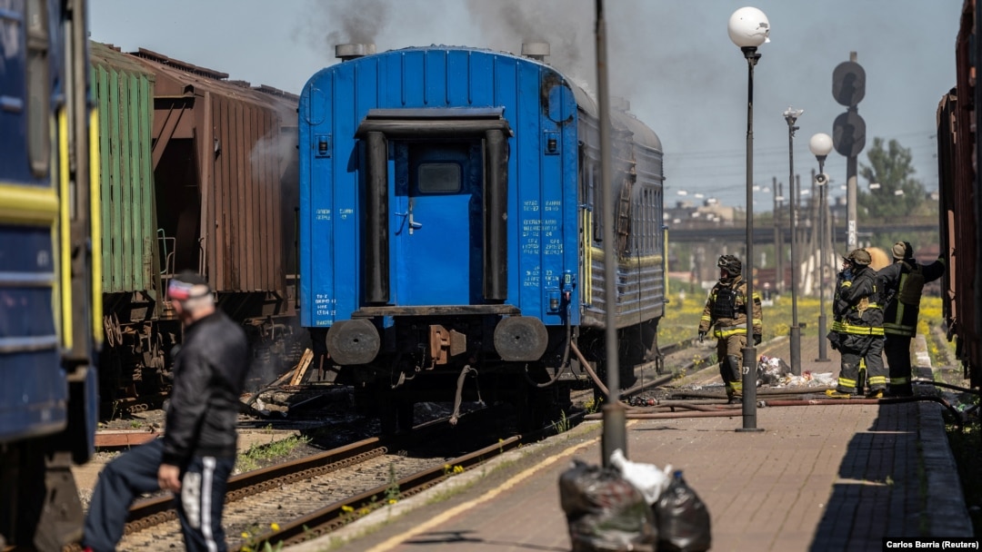 The attack at a train station in Kherson killed at least one person, according to Ukrainian Interior Minister Ihor Klymenko. (file photo)