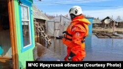 Затопленное село Токма в Иркутской области, 11 мая 2024 года.