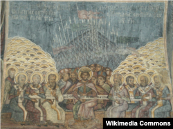 Перший Вселенський собор в Нікеї 325 року на румунській фресці 18-го століття