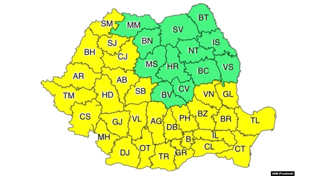 Aproape trei sferturi din țară este sub Cod galben de caniculă și duminică, 16 iulie.