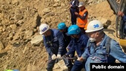 Kazakhstan - Rescuers are digging the place where the bus crashed. Pavlodar region, 19 July 2024