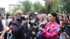 Armenia - Archbishop Bagrat Galstanian addresses students of Yerevan States University, May 14, 2024.