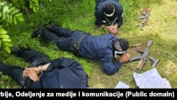 Serbian Interior Ministry photos show the arrest of the three Kosovo Police officers allegedly inside Serbia.