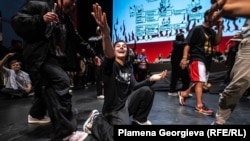  Пламена Георгиева, когато схваща, че печели надпреварата в Дрезден на 8 април 2023 година 