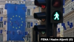 Zastave Evropske unije na ulicama Sarajeva, 21. mart 2024.