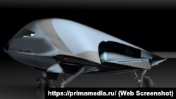 Беспилотный летательный аппарат в форме капли, разработанный в лаборатории Севастопольского государственного университета. Крым, февраль 2022 года