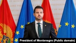 Архивска фотографија од претседателот на Црна Гора, Јаков Милатовиќ, при презентација на Платформата за ЕУ