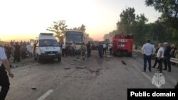 Место аварии, фото из телеграм-канала ГУ МЧС России по РД и МЧС Дагестана