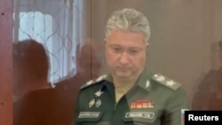 Russian Deputy Defense Minister Timur Ivanov appears in a Moscow court on April 24.