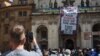 Активісти асоціації «Kaputin» вивісили банер з вимогою вилучити РФ з Ради безпеки ООН