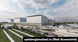Proiectul spitalului din Iași (imagine cu simulare video 3D) este cel mai avansat dintre cele trei. Au fost depuse cinci oferte pentru primul pachet de lucrări.