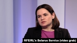 Liderka bjeloruske opozicije u egzilu Svetlana Tihanovskaja tokom intervjua za RSE, mart 2024.