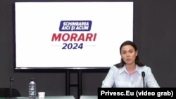 Fosta jurnalistă, Natalia Morari, anunțându-și planurile de a candida la prezidențiale, Chișinău, 18 iulie 2024.
