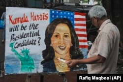 Portret potpredsjednice Kamale Harris u Mumbaiju, Indija, 22. juli 2024.