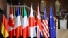 „დიდი შვიდეულის“ (G7) წევრი ქვეყნების (კანადა, საფრანგეთი, გერმანია, იტალია, იაპონია, დიდი ბრიტანეთი და აშშ) და ევროკავშირის დროშები 