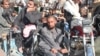 Persons with disabilities protest in Chaman against the closure in December.