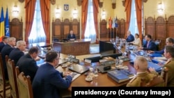 Președintele Iohannis, prezidând ședința Consiliului Suprem de Apărare a Țării, de joi, 28 noiembrie, 2024. 