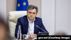 Prim-ministrul Dorin Recean, la una din ședințele Guvernului R. Moldova.