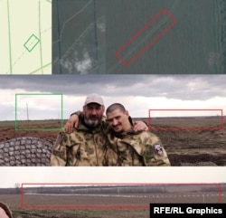 Благодарение на подобни снимки, публикувани в социалните мрежи, руската служба на RFE/RL успя да идентифицира и определи географските позиции на чеченската част, както и да направи подробни снимки на някои от защитните валове.