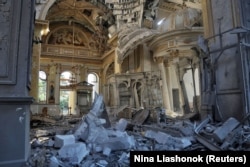 Пошкоджений під час російського ракетного обстрілу Спасо-Преображенський собор в Одесі, 23 липня 2023 року