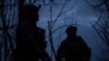 Ukrainian soldiers of 47th Brigade hold their positions at a front line near the town of Avdiivka, recently captured by Russian troops, in Ukraine's Donetsk region, on February 20.