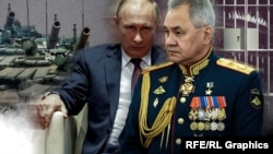 Слева направо: Владимир Путин, Сергей Шойгу. Коллаж