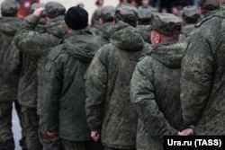 Мобилизованные резервисты в 32-ом военном городке в Свердловской области. Россия, 5 октября 2022 года