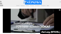 Az EU-t támadó állami reklámkampány fut a Népszava netes felületén 2023. február 15-én