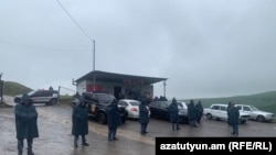 Armenia- Police stand guard in Kirants village, May 4, 2024.