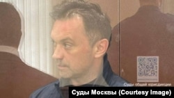 Aleksandr Fomin appears in court in Moscow on April 25.