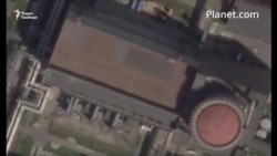 Сравнение спутниковых снимков крыши IV энергоблока ЗАЭС, сделанных 26 апреля и 4 июня.