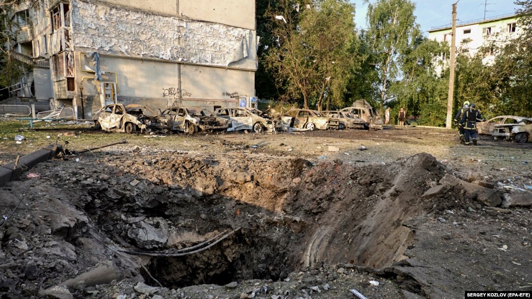 Posljedice jednog od ruskih granatiranja u oblasti Harkiv, 19.jul 2024. Foto: Sergey Kozlov, EPA-EFE