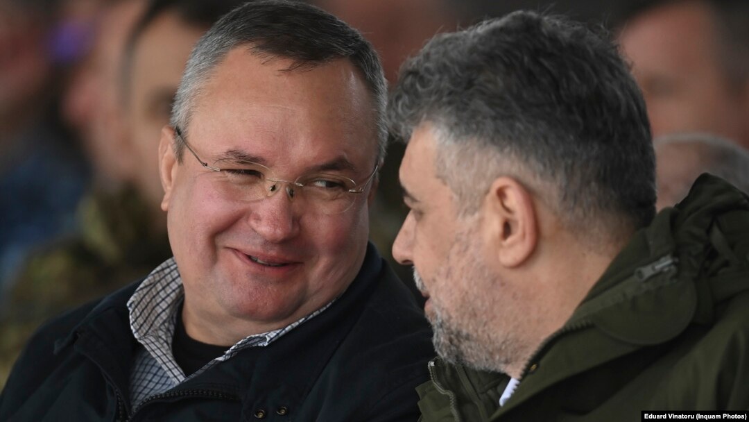 Nicolae Ciucă (stânga) și Marcel Ciolacu spun că lista comună de la europarlamentare trebuie deschisă de o femeie. 