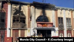 Pamje nga klubi i natës ku shpërtheu zjarri mëngjesin e 1 tetorit 2023, në Murcia, Spanjë.