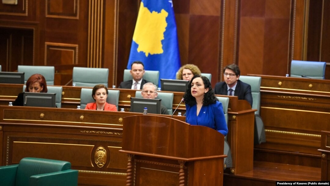 Presidentja e Kosovës, Vjosa Osmani. 15 dhjetor, 2023.