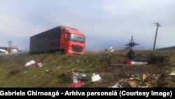 Locul accidentului de tir unde a murit Catalin Chirnoagă, la puțin timp după eveniment.