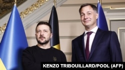 Украинскиот претседател Володомир Зеленски и белгискиот премиер Александар де Кроа