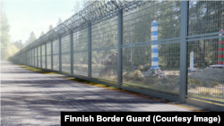 Finland -- Computer rendition of what Finnish border fence with Russia will look like