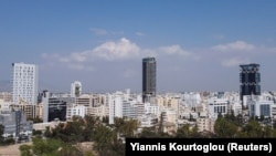 Vedere de ansamblu asupra capitalei Ciprului grecesc, Nicosia. 