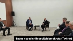 Милорад Додик и Владимир Путин за време на состанокот во Казан, Русија, 21 февруари 2024 г.