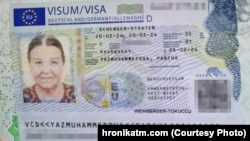 Parça Ýazmuhammedowanyň pasportyndaky wiza