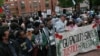 تظاهرات اعتراضی در حمایت از فلسطینیان غزه، محوطهٔ دانشگاه جورج واشینگتن، ۲۵ آوریل