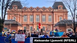 Velika šetnja Cetinjem povodom godinu dana od početka ruske invazije na Ukrajinu